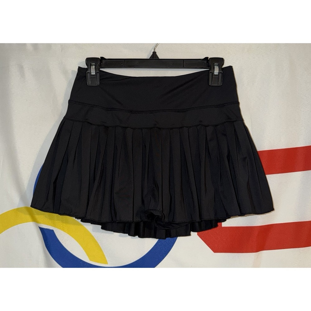 Gold Hinge Skirt Womens Small Black Pleated Tennis Mini